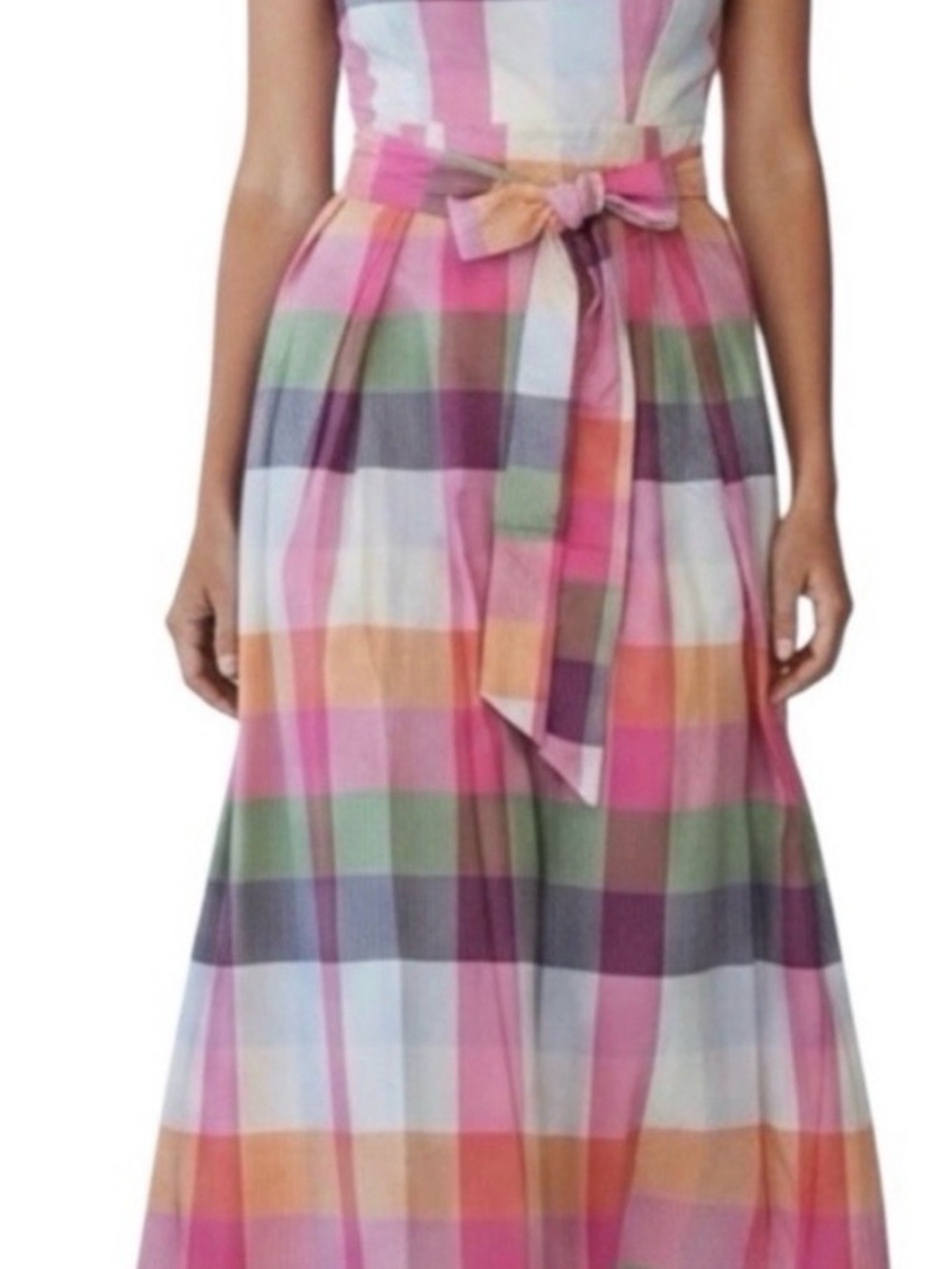 Kate Spade for Target- Plaid Midi Sundress with Tie Belt - Pink & Multicolor S